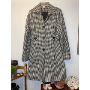 Single Breasted Houndstooth Peacoat